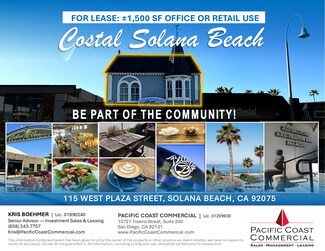 Solana Beach, CA Office/Retail - 115-117 W Plaza St