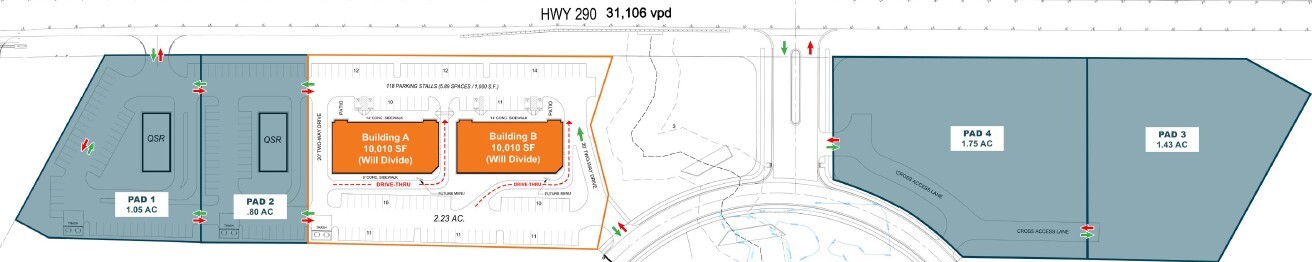 SWC and SEC of Western Sky Blvd and Hwy 290, Elgin, TX for Rent