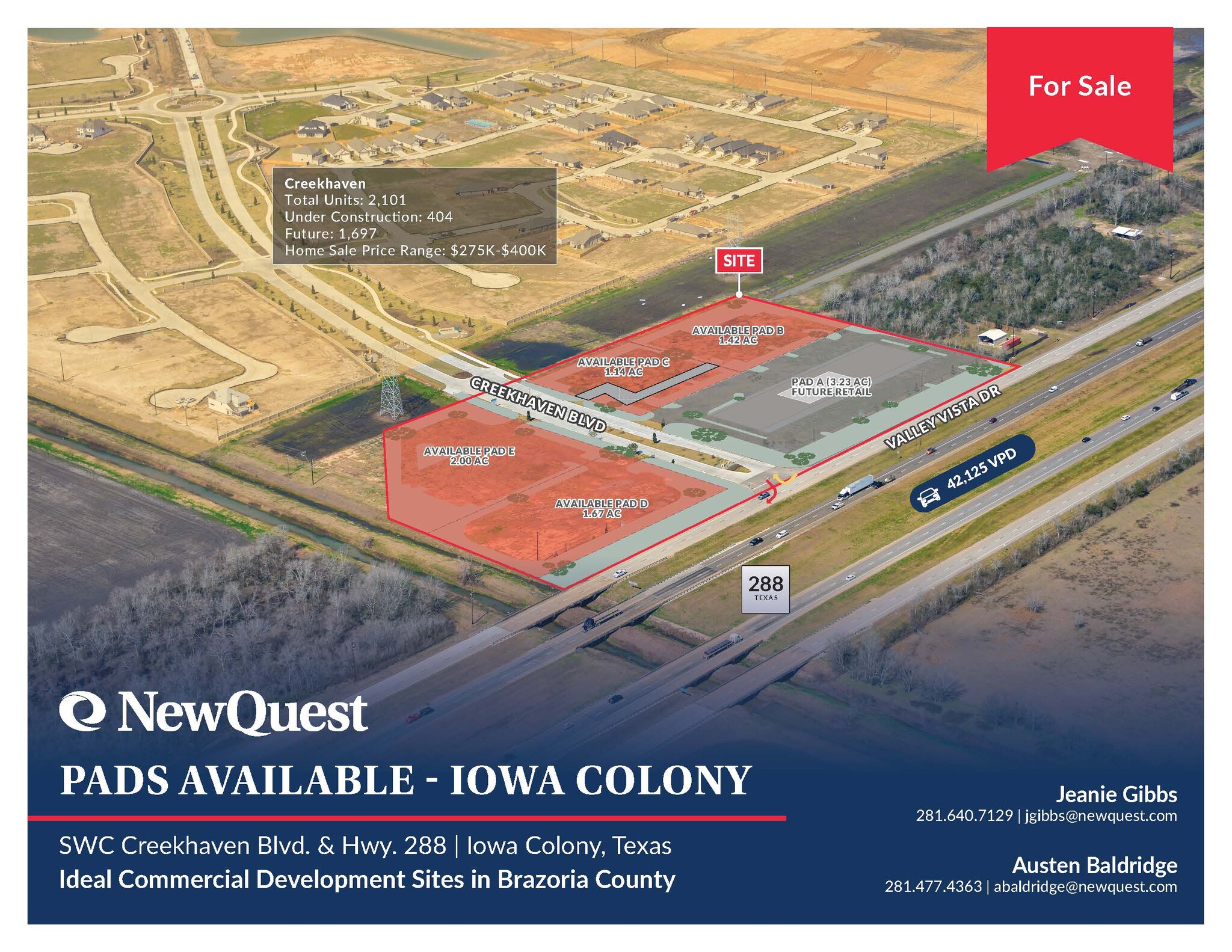 SWC Creekhaven Blvd. & Hwy. 288, Iowa Colony, TX for Sale