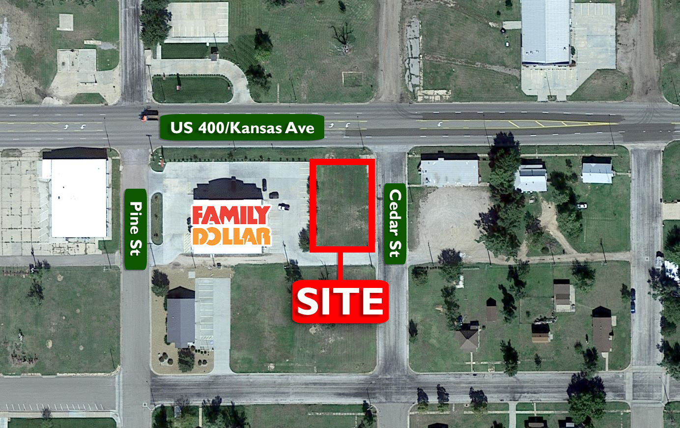 SWC Kansas & Cedar St ave, Greensburg, KS for Sale