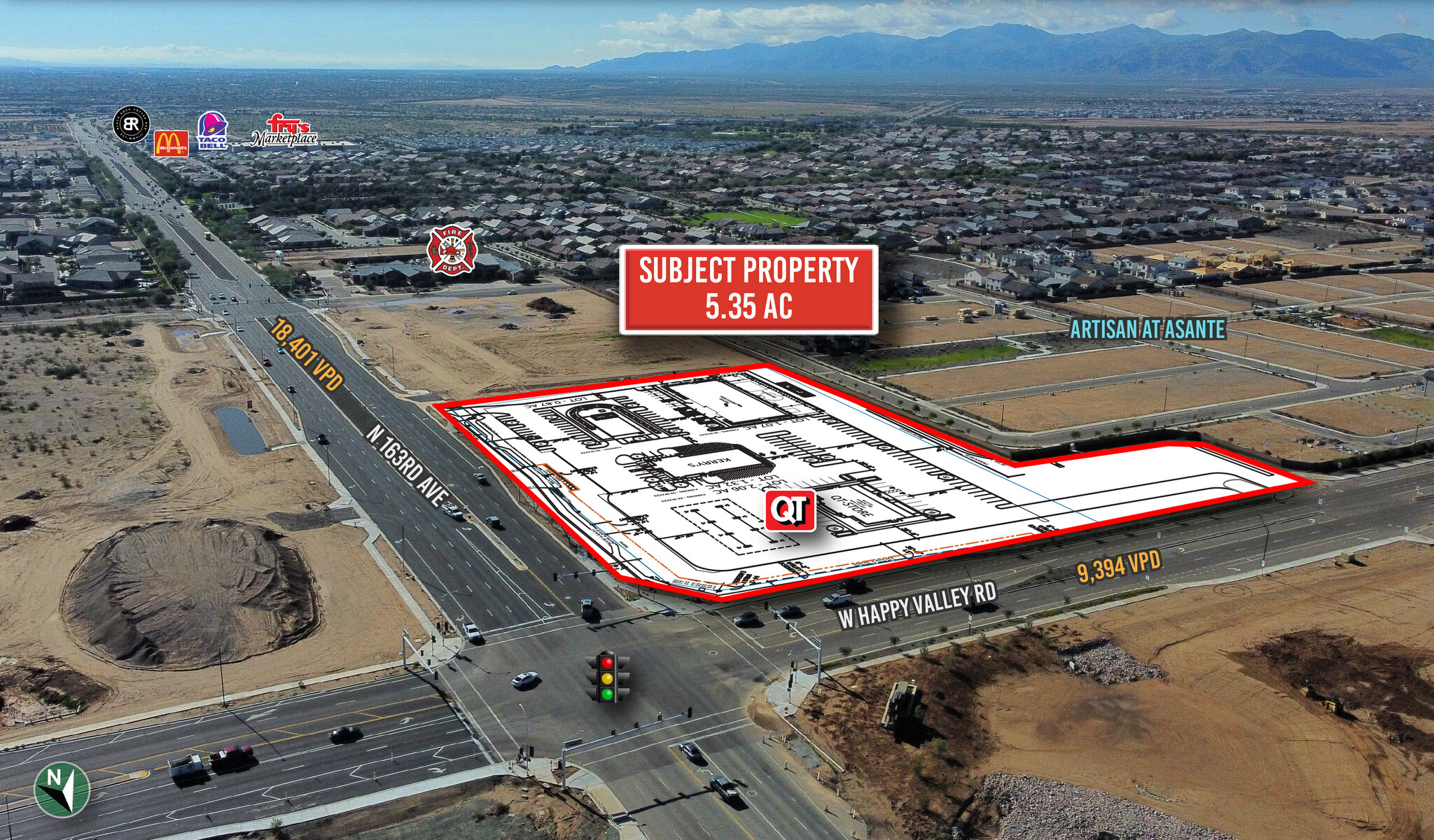 SWC W. Happy Valley & N 163rd Ave, Surprise, AZ for Rent