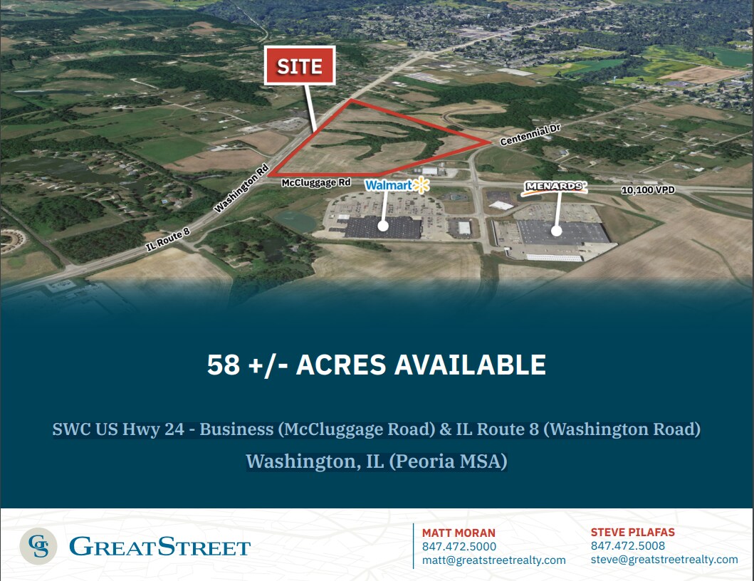 US 24 & Rt 8, Washington, IL for Sale