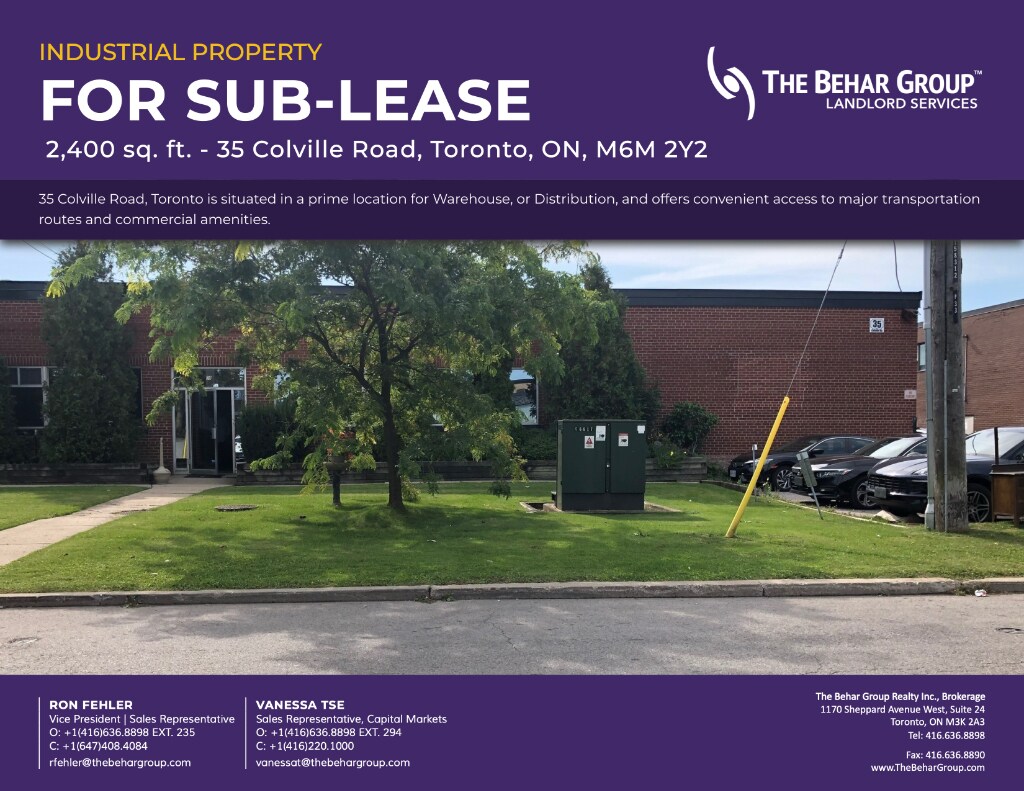 35 Colville Rd, Toronto, ON for Rent