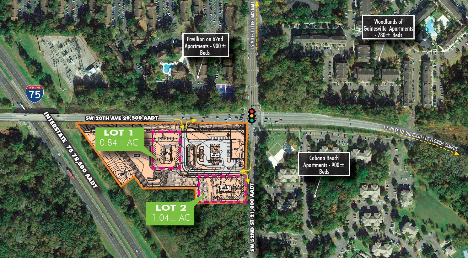 SW 20th Ave & SW 52nd St, Gainesville, FL for Rent
