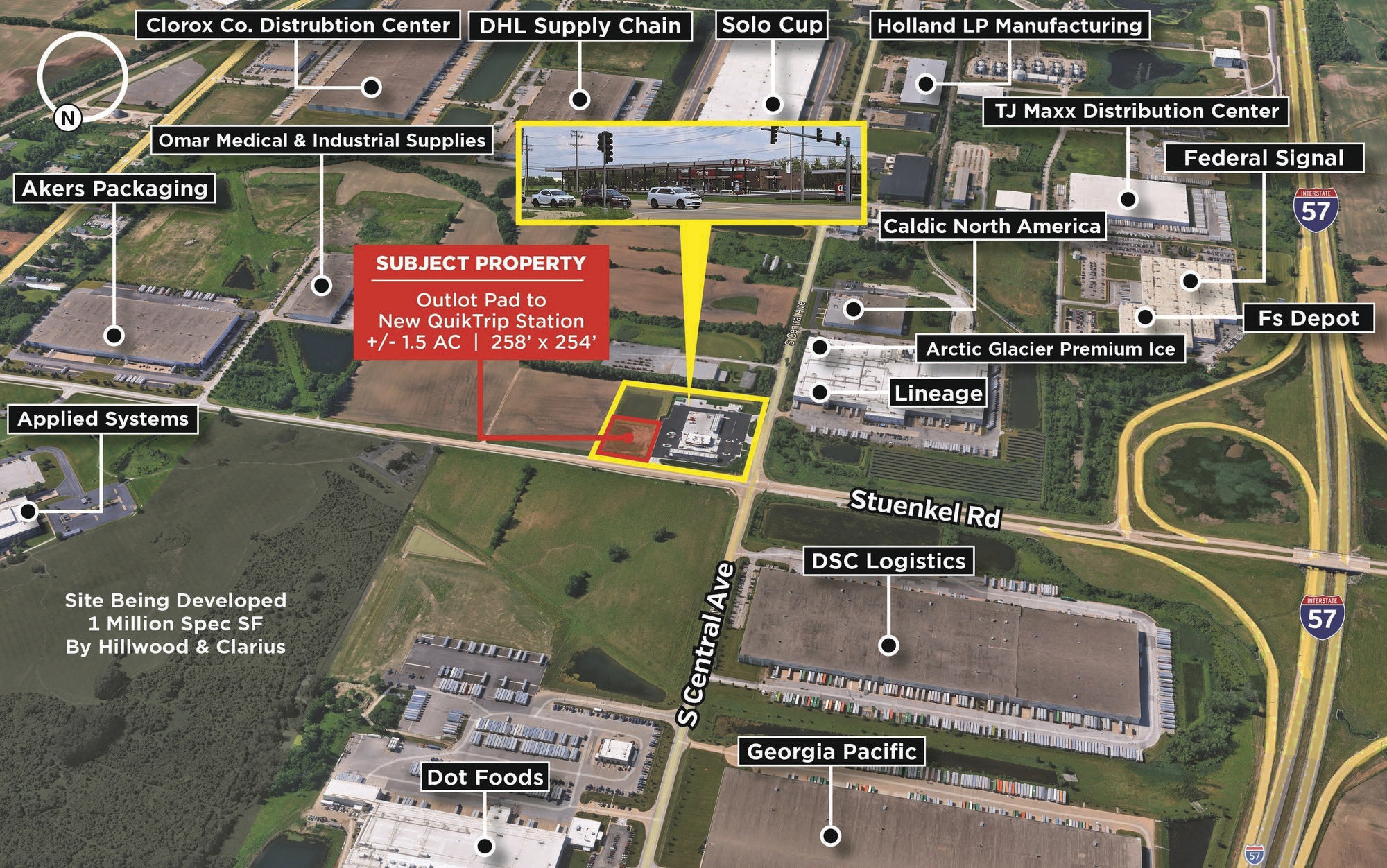SEC of Stuenkel Rd & Central Ave, University Park, IL for Sale