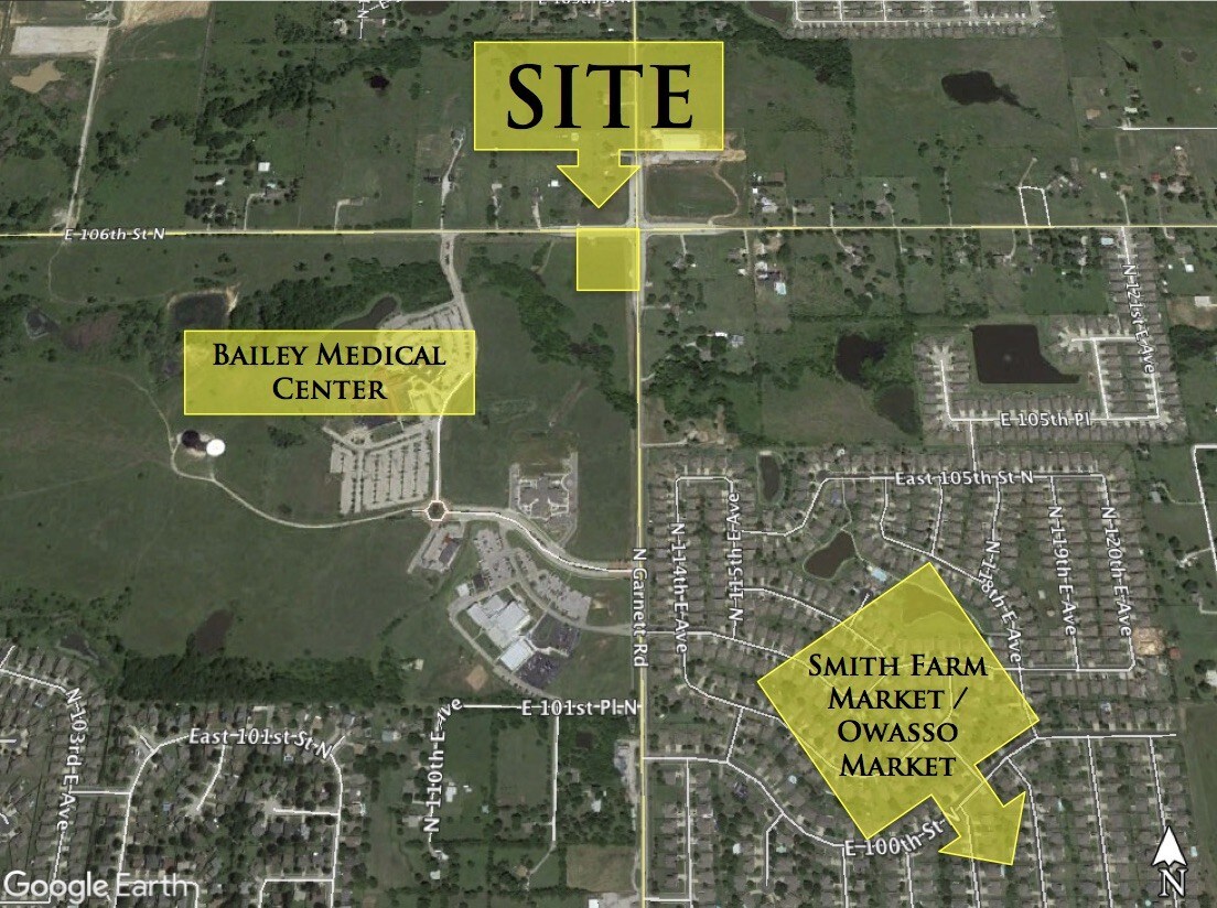 SW/C 106th Street North & North Garnett, Owasso, OK for Sale