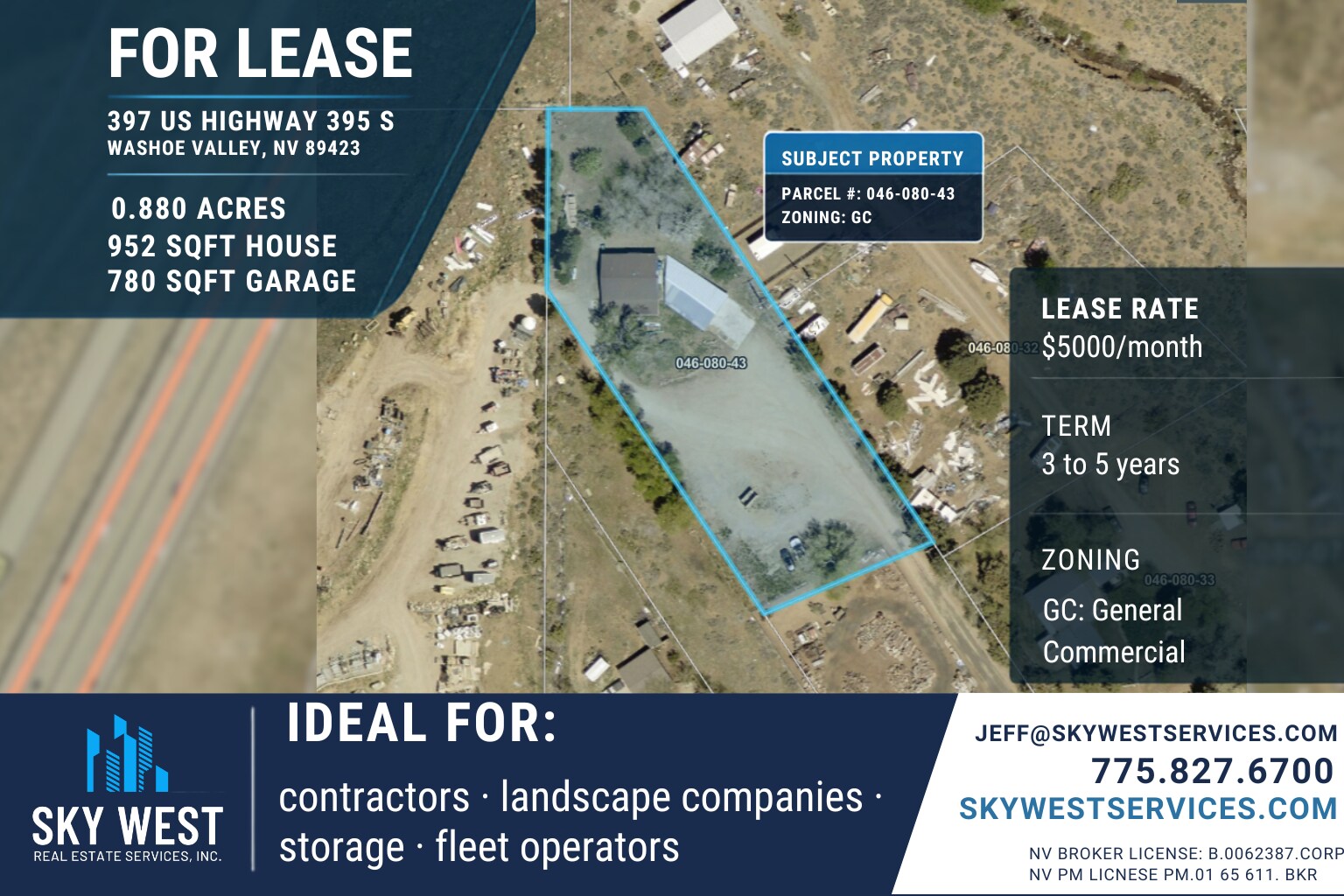 397 US Highway 395 S, Washoe Valley, NV for Rent