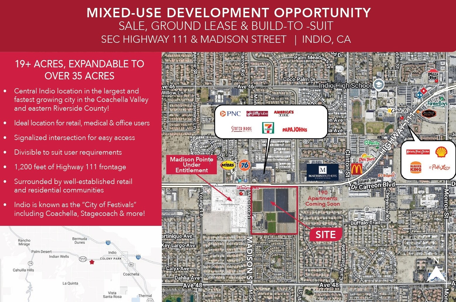 SEC Highway 111 & Madison Street, Indio, CA for Rent