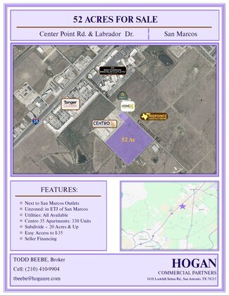 San Marcos, TX Commercial Land - Center Point Rd