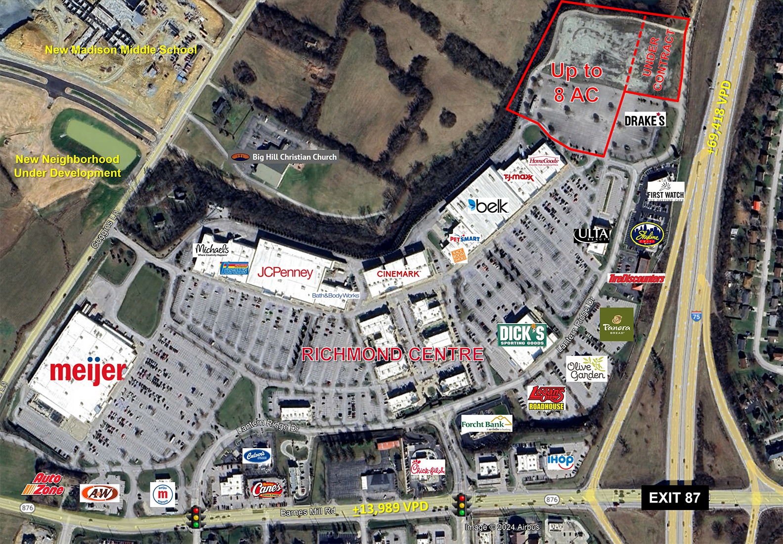 Barnes Mill Rd @ I-75, Richmond, KY for Sale