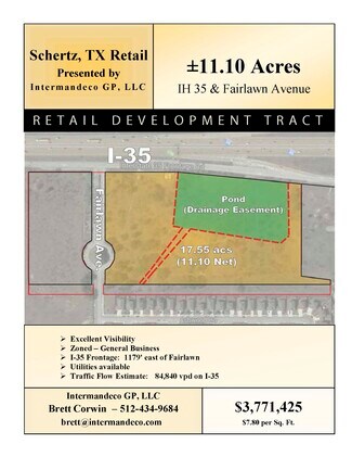 Schertz, TX Commercial Land - I-35 and Fairlawn Avenue @ I-35