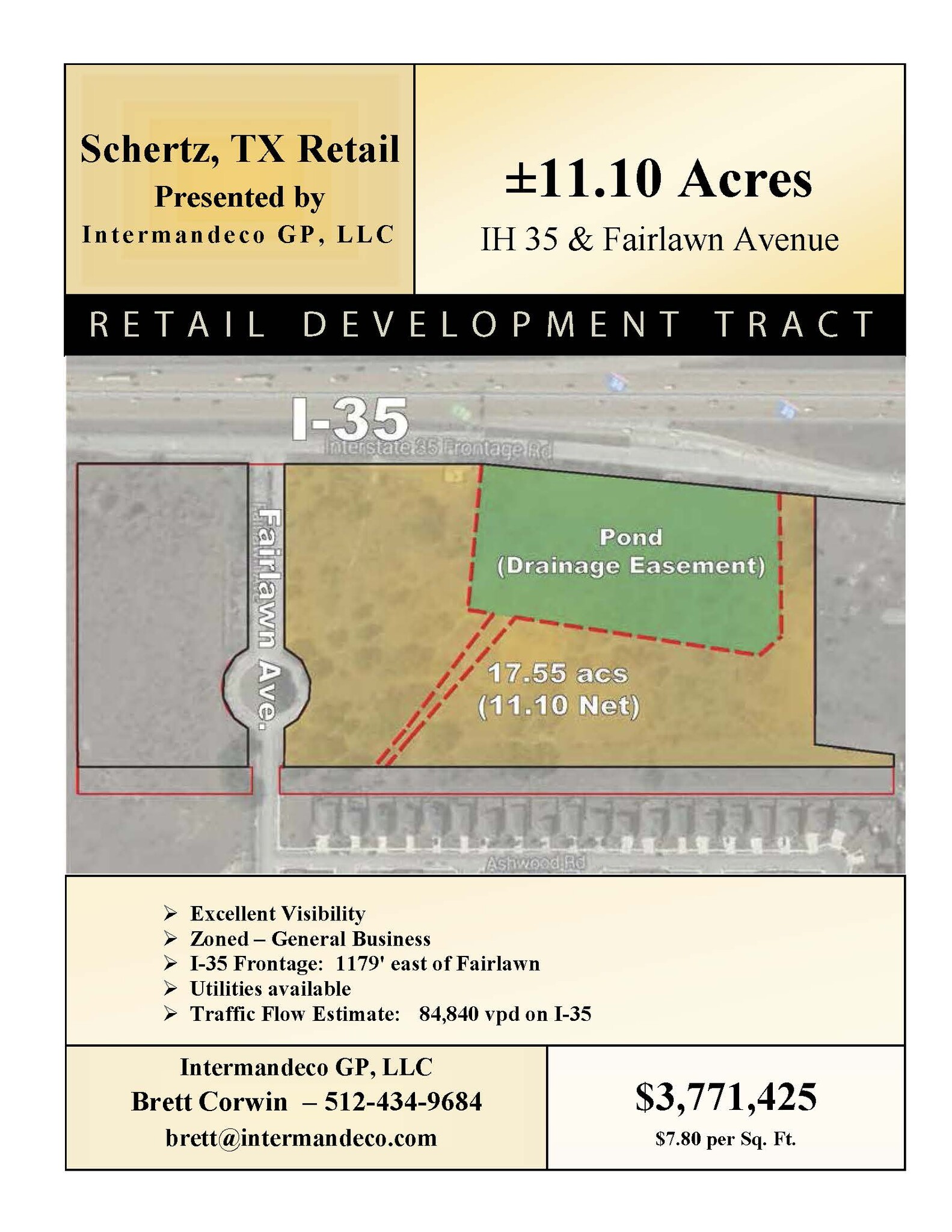 I-35 and Fairlawn Avenue @ I-35, Schertz, TX for Sale