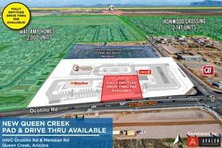 Queen Creek, AZ Commercial Land - NWC Ocotillo & Meridian
