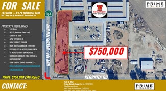 Bakersfield, CA Industrial Land - NEC Hwy 184 @ Kerrnita Rd