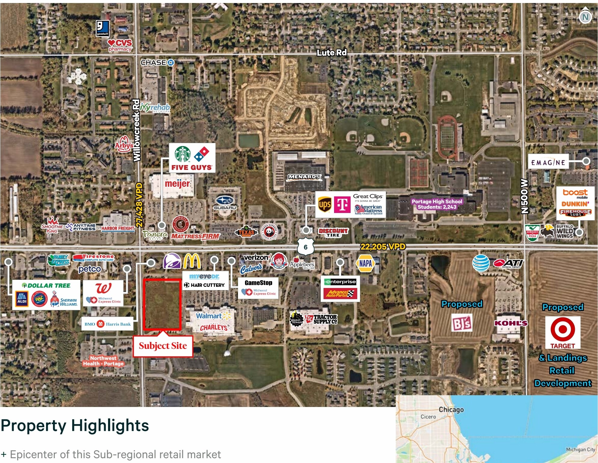 SEQ Willowcreek Rd & US Highway 6, Portage, IN for Sale