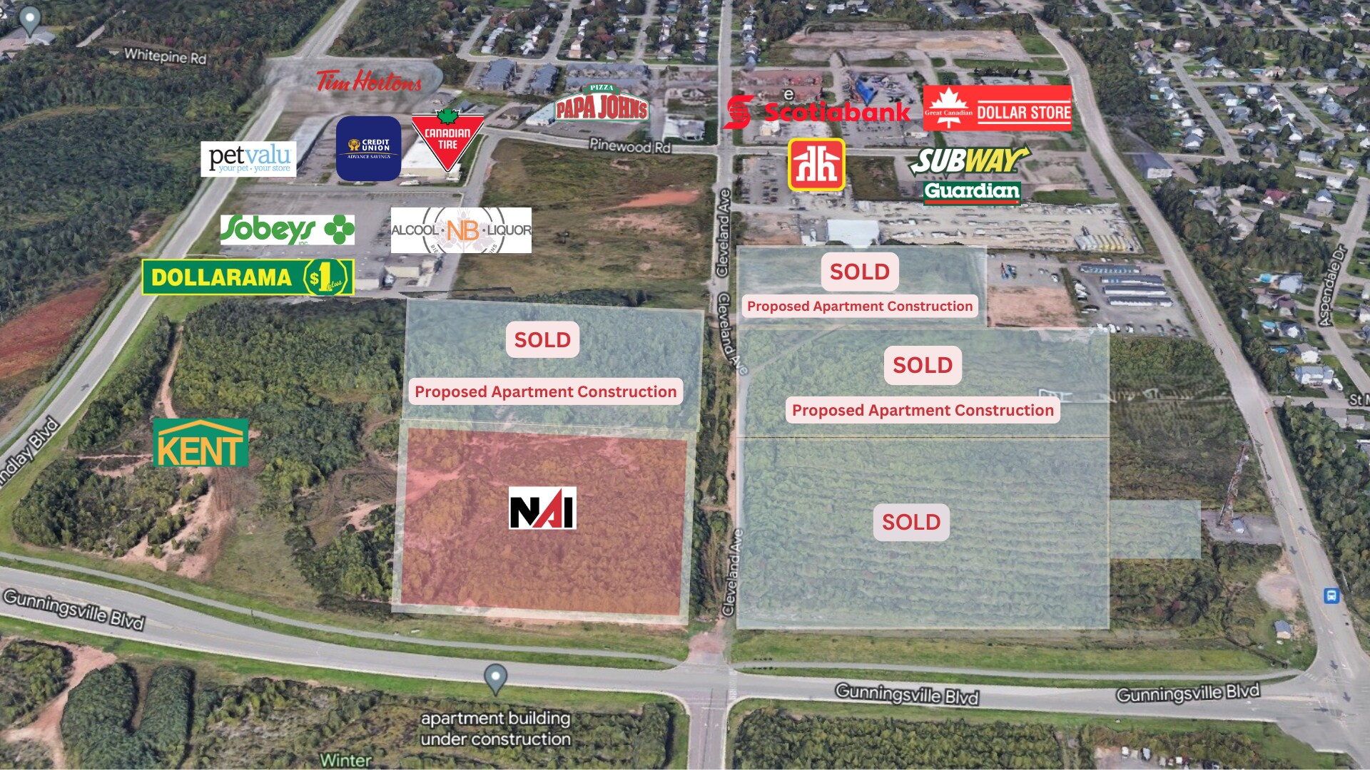 Lot Gunningsville - Cleveland Avenue blvd, Riverview, NB for Sale