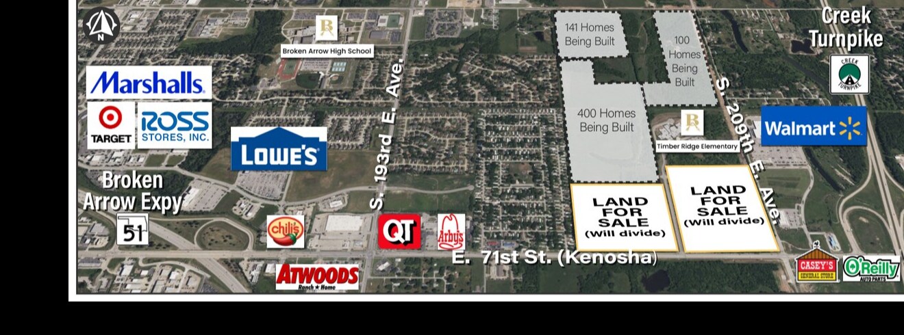 E Kenosha St @ Creek Turnpike, Broken Arrow, OK for Sale