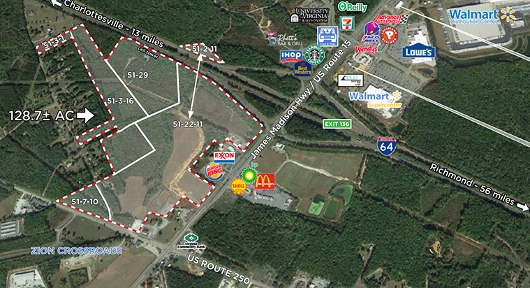 James Madison Highway & I64, Zion Crossroads, VA for Sale
