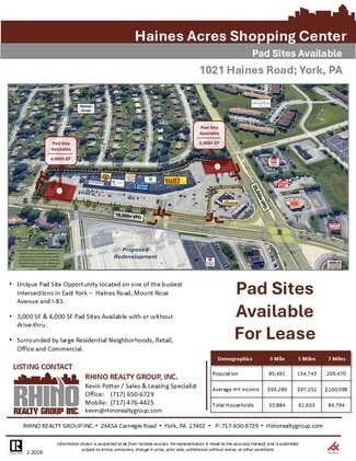 York, PA Commercial Land - 1031 Haines Rd