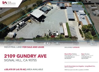 Signal Hill, CA Industrial Land - 2109 Gundry Ave Signal Hill, CA Industrial Land - 2109 Gundry Ave