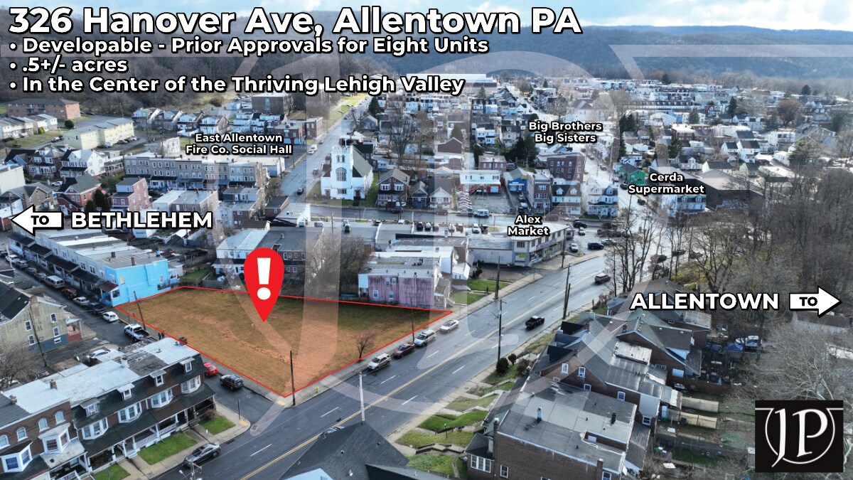 326 Hanover ave Allentown, PA 18109 Land Property for Sale on