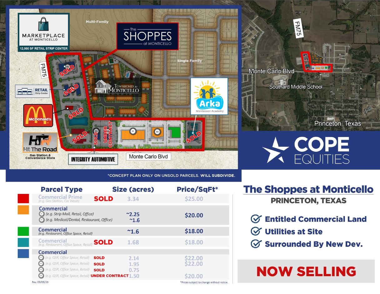 NEQ FM 75 & Monte Carlo blvd, Princeton, TX for Rent