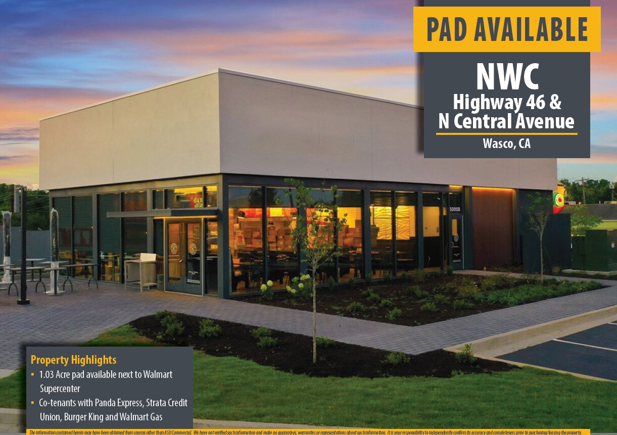 NWC Highway 46 & Margalo Street, Wasco, CA for Rent