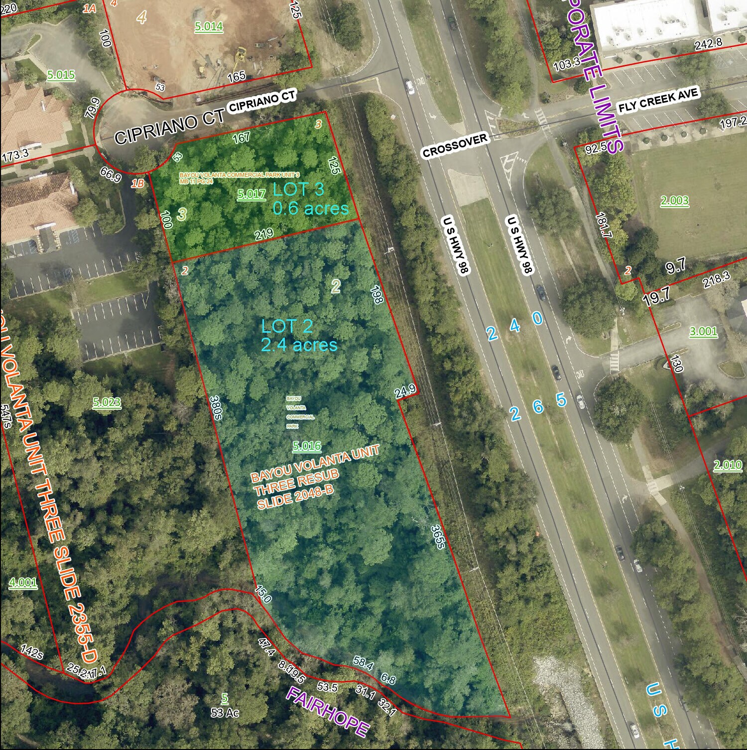 Lot 2 - zoned B1 on US 98 hwy, Fairhope, AL for Sale