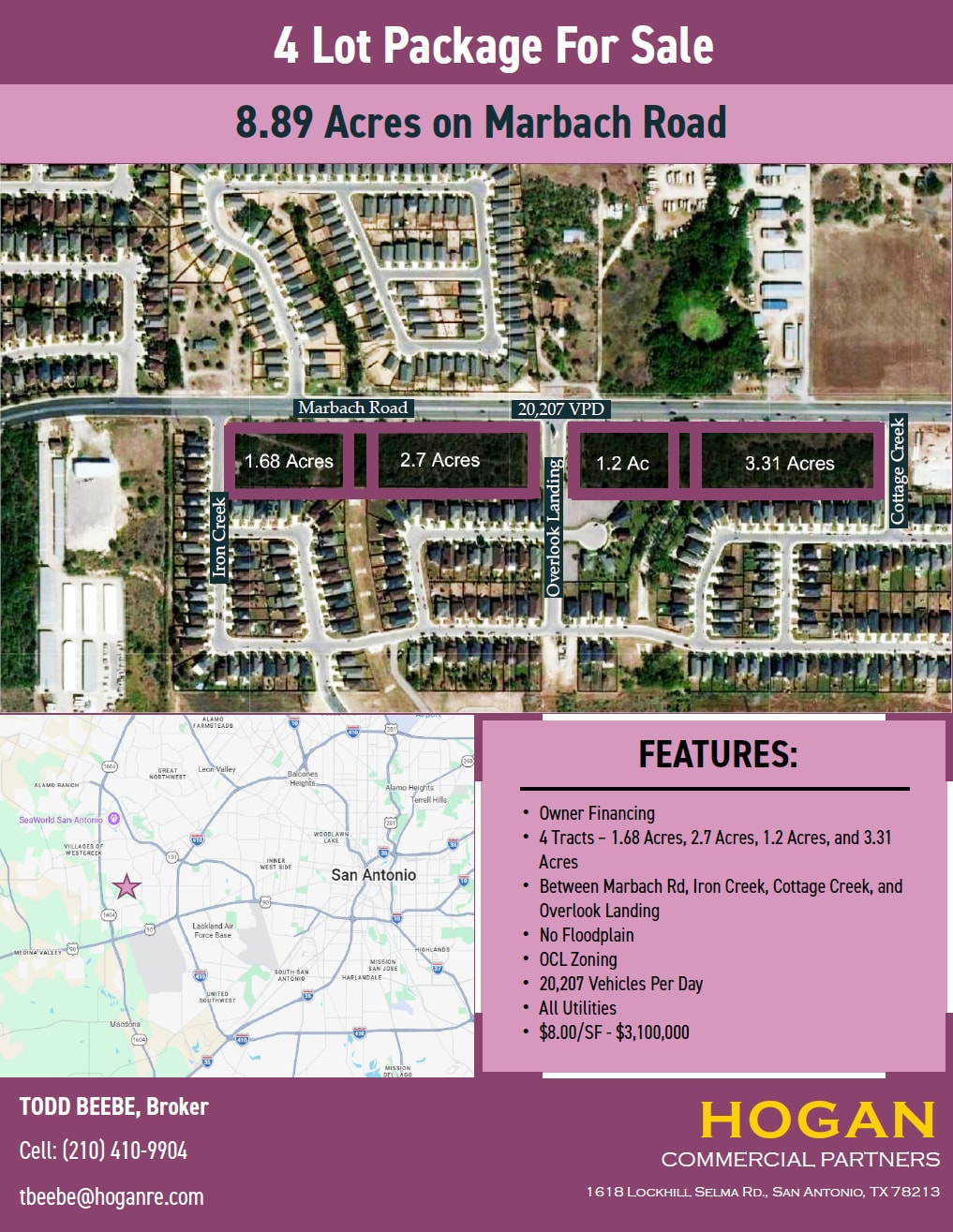 Marbach Rd & Overlook Landing Rd, San Antonio, TX for Sale