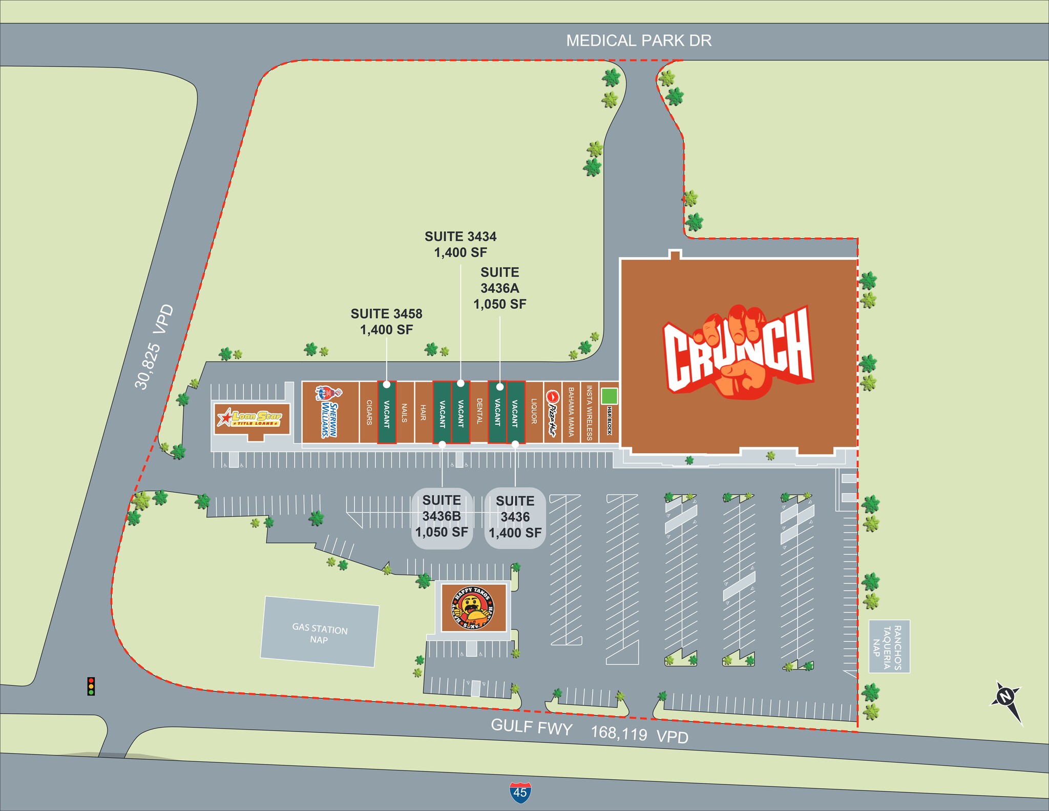 3400-3410 Gulf Freeway, Dickinson, TX for Rent