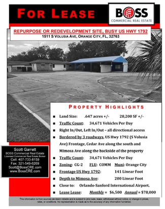 Orange City, FL Retail - 1511 S Volusia Ave Orange City, FL Retail - 1511 S Volusia Ave