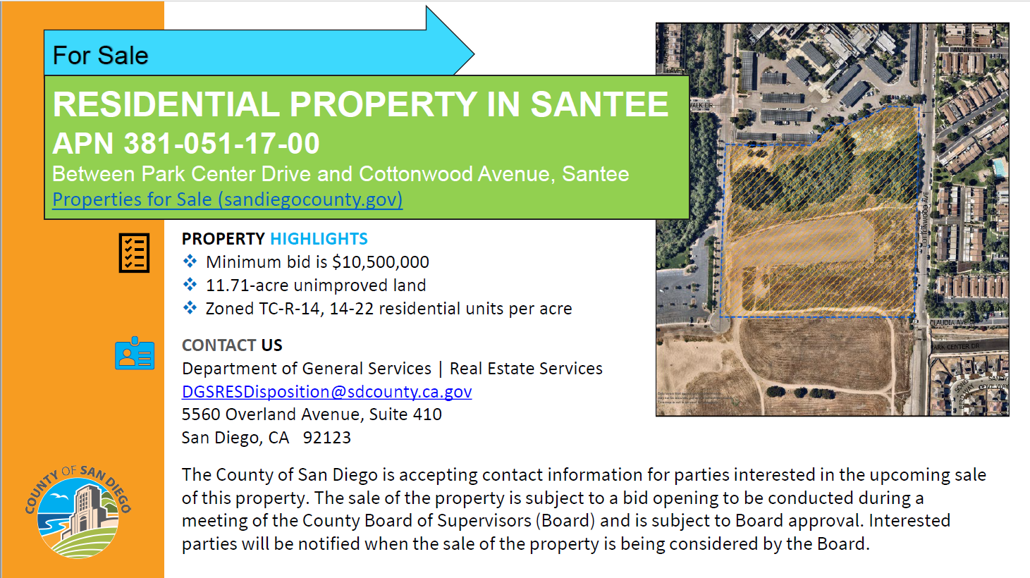 Cottonwood Ave & Park Center Dr, Santee, CA for Sale