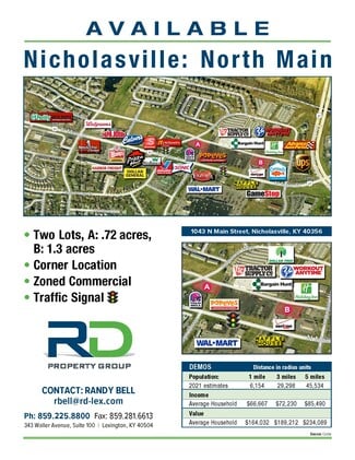 Nicholasville, KY Commercial Land - 1021 N Main St