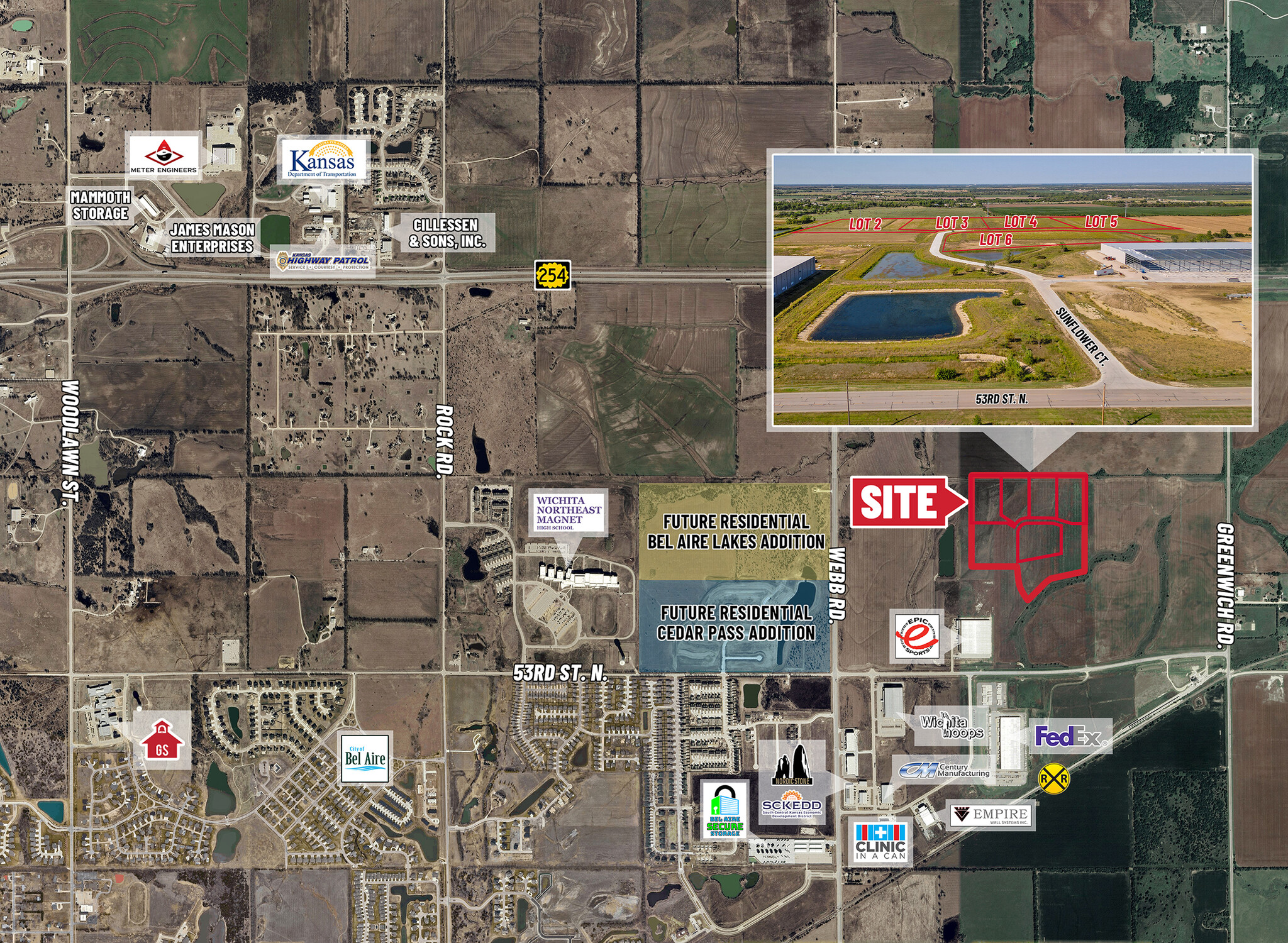 Webb & 53rd St. N. E of NEc, Bel Aire, KS for Sale