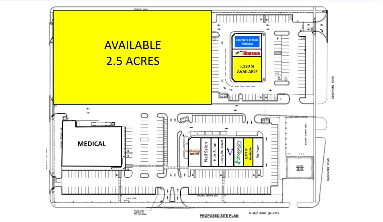 8 Mile Rd @ Dequindre Rd, Hazel Park, MI for Rent