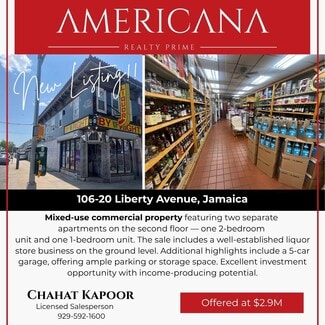 Ozone Park, NY Storefront Retail/Residential - 10620 Liberty Ave