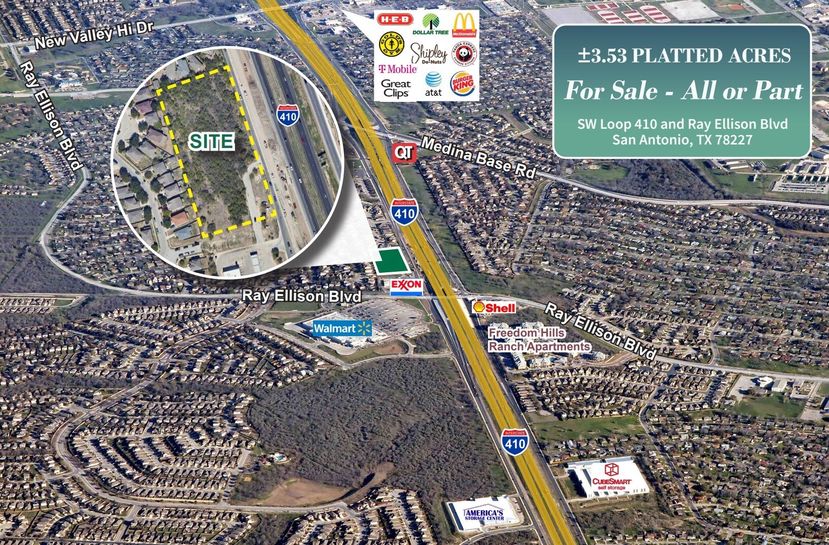 SW Loop 410 & Ray Ellison Blvd, San Antonio, TX for Sale