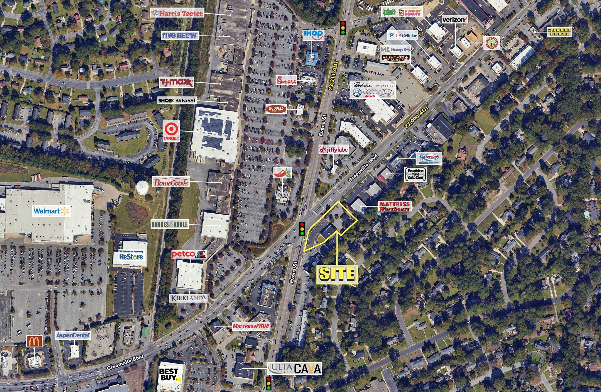 Greenville Blvd & Evans Hard Corner st, Greenville, NC for Rent