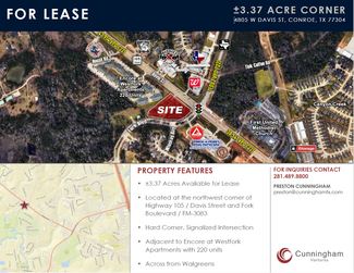 Conroe, TX Commercial Land - W. Davis & W, Fork Blvd