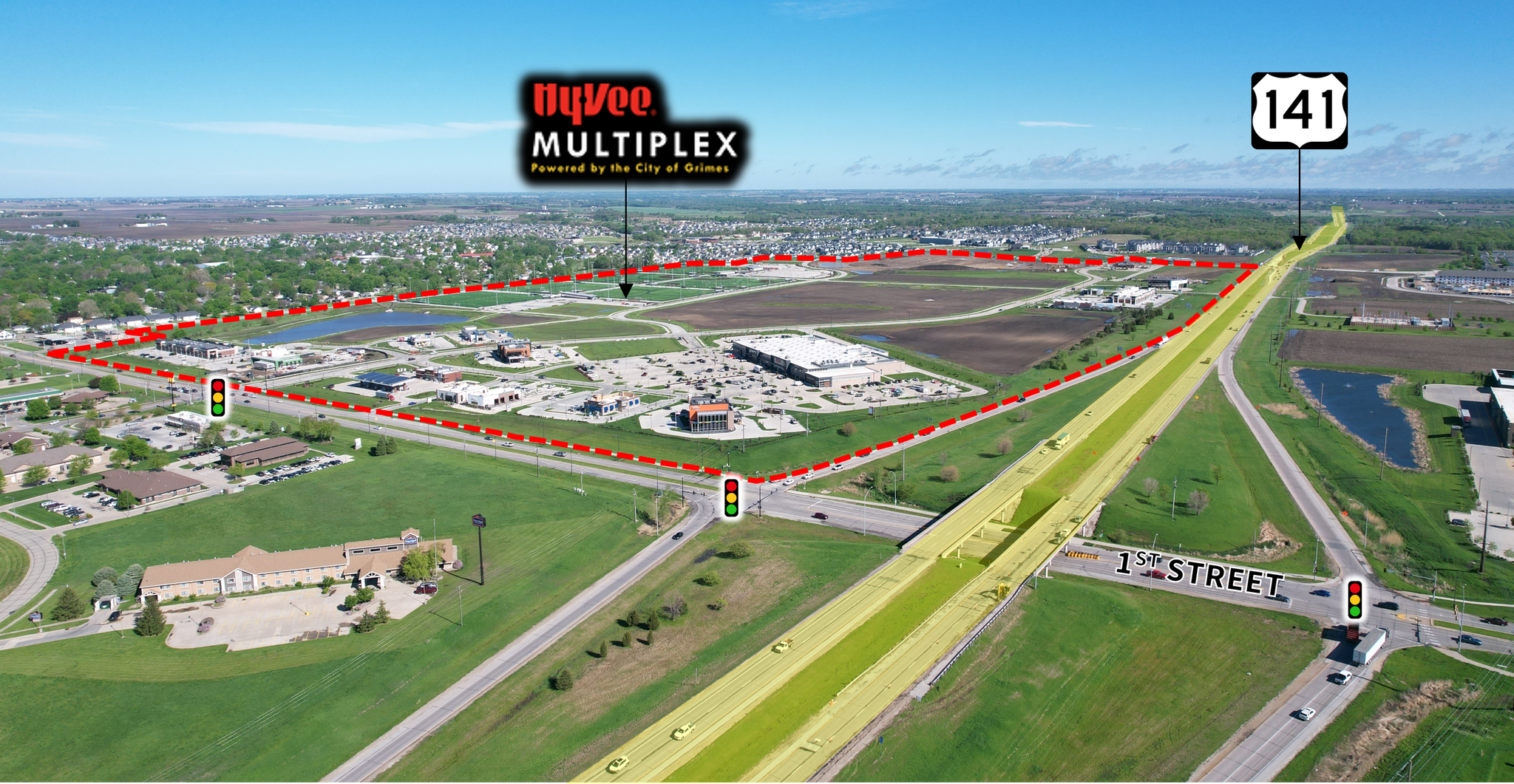 Highway 141 & E 1st Street, Grimes, IA for Rent