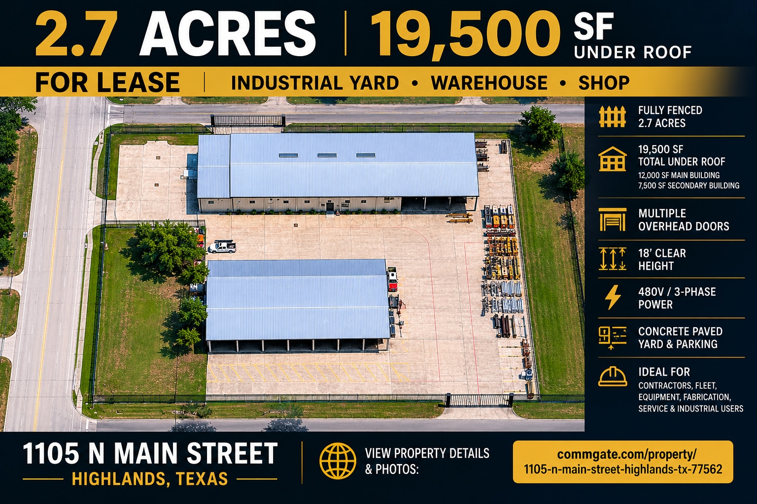 1105 N Main St, Highlands, TX for Rent