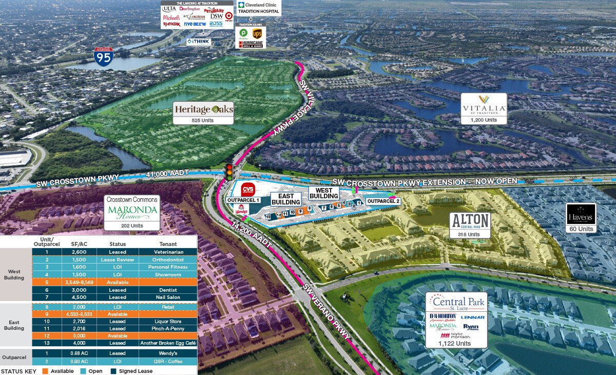 0 Crosstown Pkwy & SW Village Pkwy, Port Saint Lucie, FL for Rent