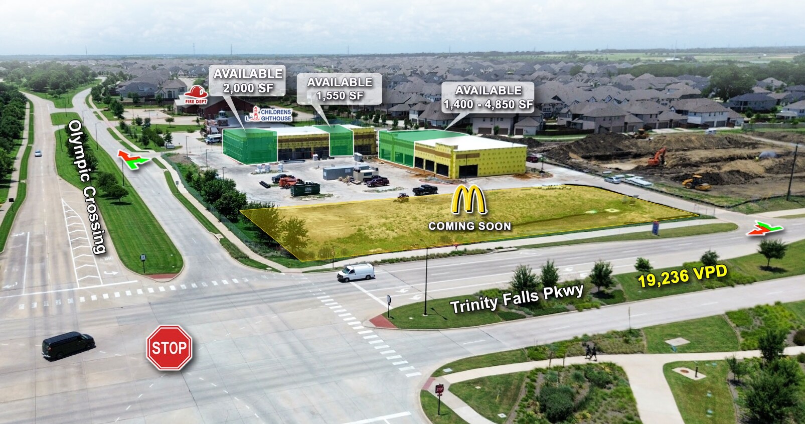 NWQ of Trinity Falls Pkwy & Olympic Crossing, McKinney, TX for Rent