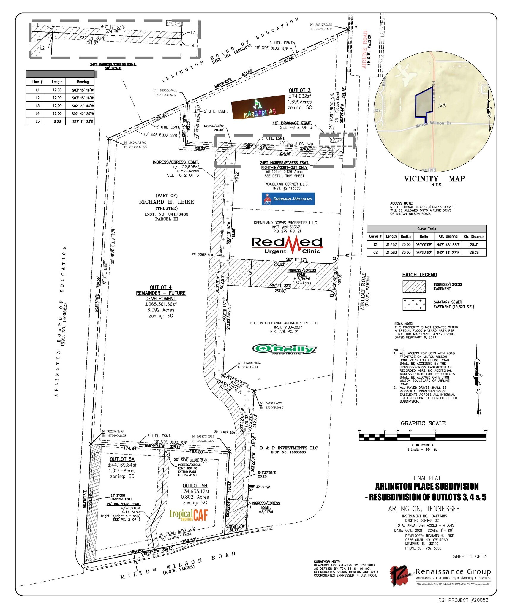 Airline Rd @ Village Center St., Arlington, TN for Sale
