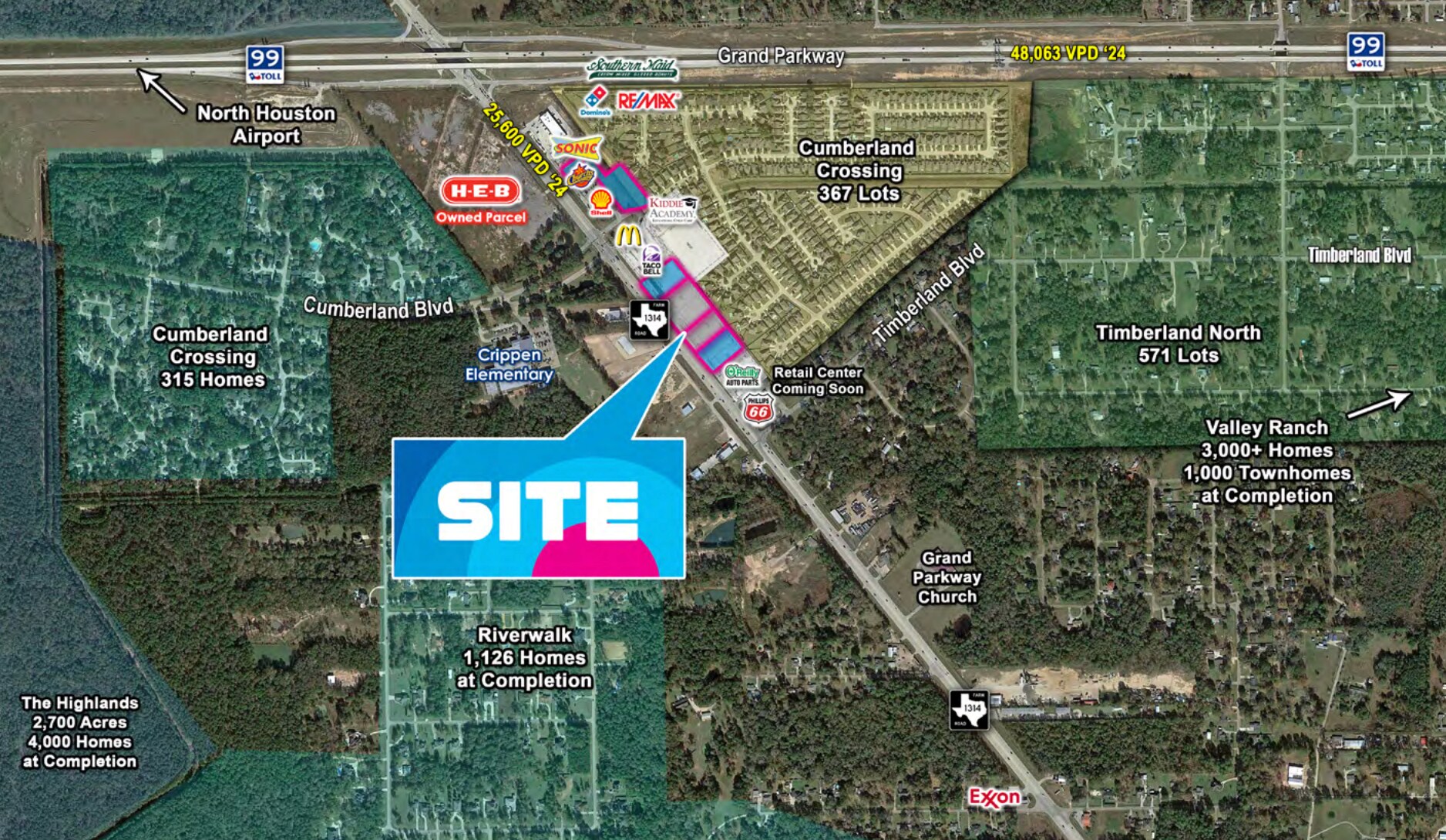 Grand Parkway & FM 1314, Porter, TX for Sale