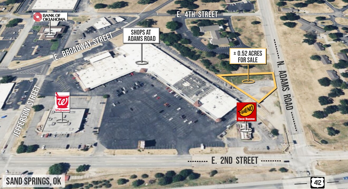N. Adams Rd. & 2nd Street, Sand Springs, OK for Sale