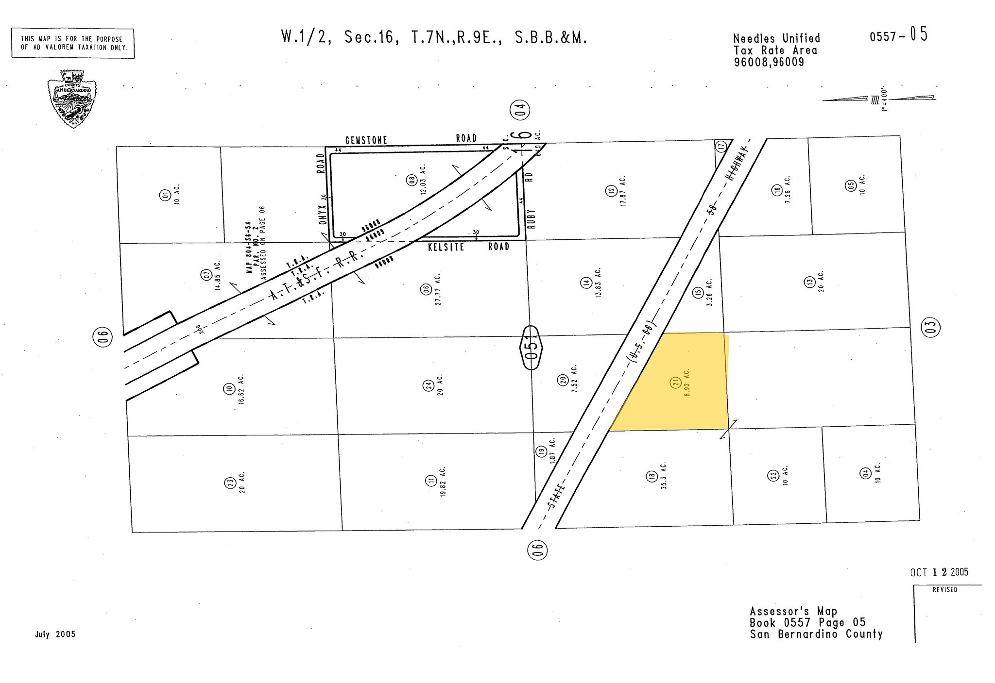 0557-051-21-0000 National Trails, Amboy, CA for Sale