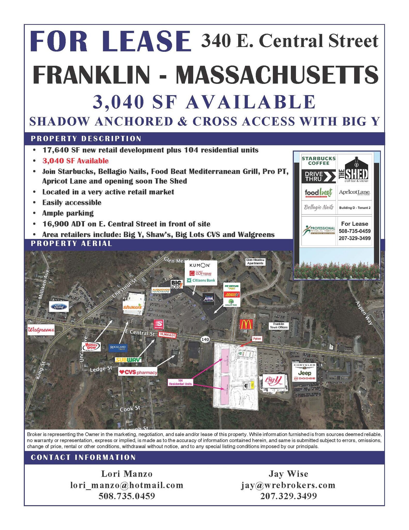 340 E Central St Franklin, MA 02038 Shopping Center Property for