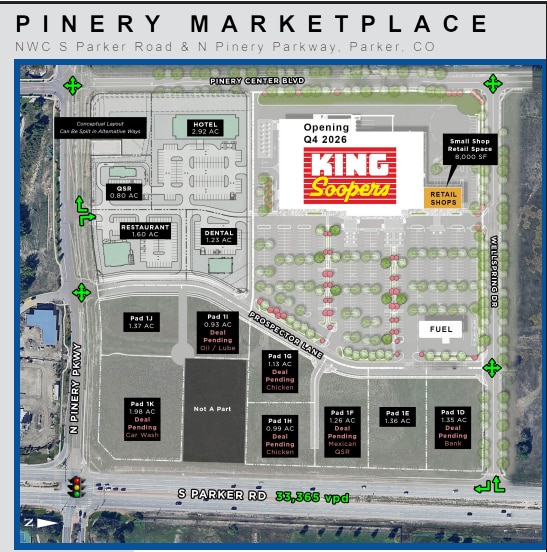 NWC Parker Rd & Pinery Pkwy - RETAIL PAD SITES, Parker, CO for Rent