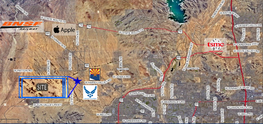 Industrial Land North of Happy Valley Rd, Wittmann, AZ for Sale